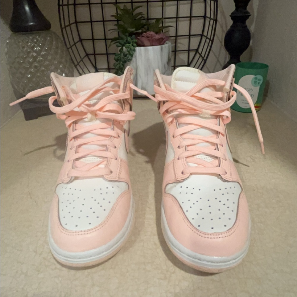 Bright Pink NIKE High Top Dunks